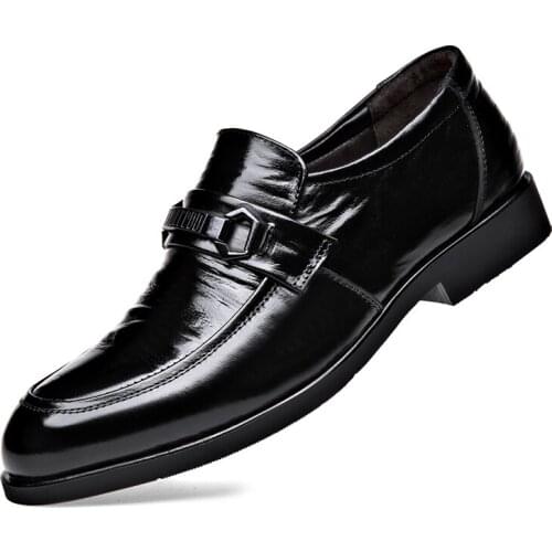 2021 New Business Casual Leather Shoes Dress Wedding Shoes Men Derby Shoes Mens British Lace-up Cowhide for Spring and Summer