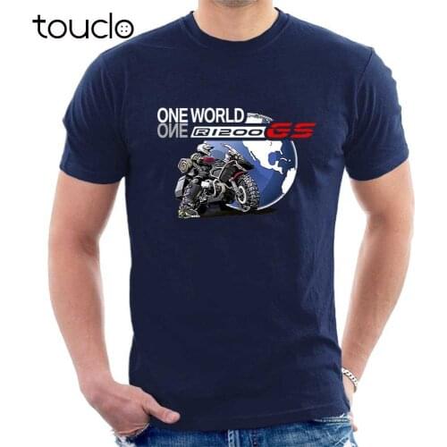 Newest MenS Funny ONE WORLD GS R1200 T-SHIRT motorcycle Adventure Inspired All Sizes Tee Cool Tees