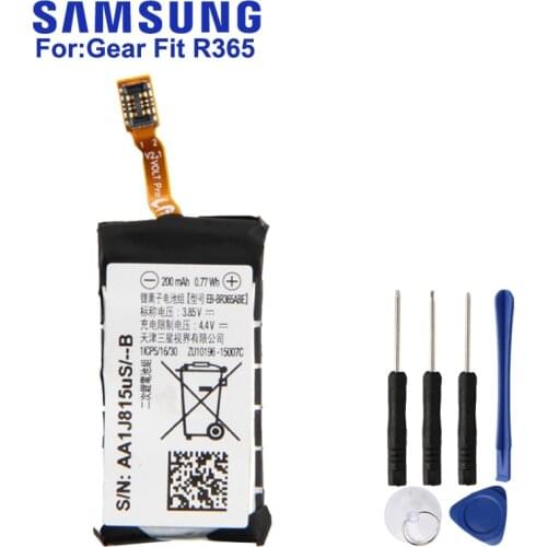 SAMSUNG Original Replacement Battery EB-BR365ABE For Samsung Gear Fit 2 Pro SM-R365 R365 200mAh Smart Watch