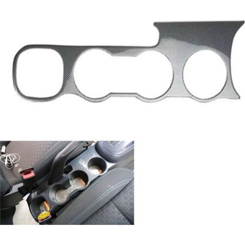 For Chevrolet Trax 2014 2015 2016 2017 1pc ABS Plastic Front Water Cup Holder Cover Trim Carbon Fiber Style Car Styling