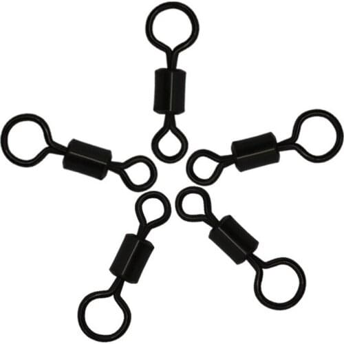 20-pieces Carp Fishing Swivels with Long Body Large Eye Swivel Hook Carp Fishing Connector Terminal Tackle