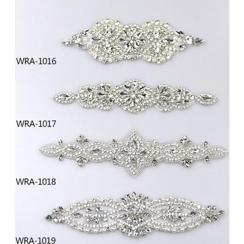 Handmade Silver Rhinestone applique for DIY belt WRA-1016-1019