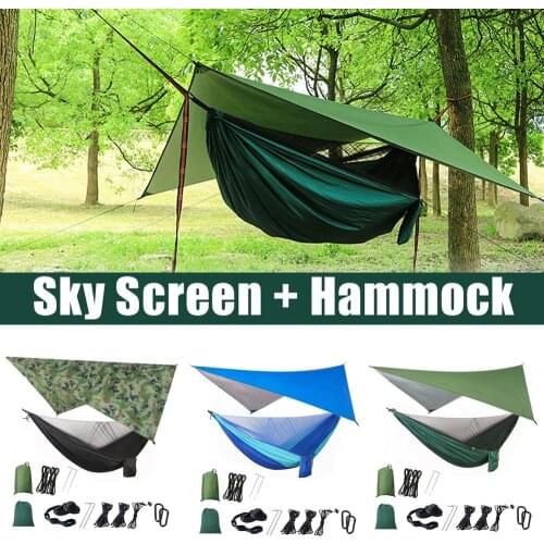 Camping Hammock Lightweight Double Hammock with tent and mosquito net for Indoor,Outdoor,Hiking,Camping,Backpacking,Travel Beach