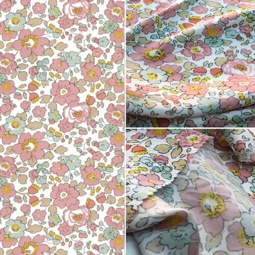 Spring / Summer 2021 New European and American Brand Pink Green Small Floral High-End Clothing Custom Digital Printing Fabric