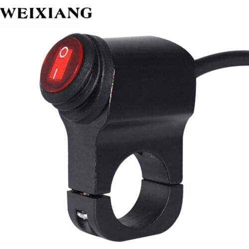 Waterproof 12V 7/8" 22mm Motorcycle Handlebar Mount Control Switches Headlight Brake Fog Hazard Light ON OFF Switch Black