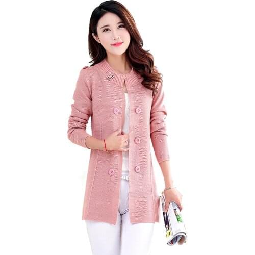 Knit Cardigan Sweater Womens Sweater 2021 Spring Autumn Casual Mid-Length Knitted Sweater Cardigan Jacket Tops Mujer Feminina