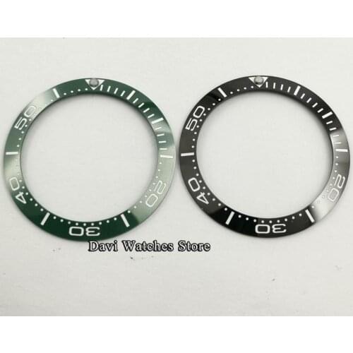 High quality watch bezel 40mm black/green ceramic watch bezel insert for 43mm parnis Automatic mens Watch