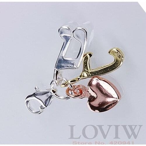 I LOVE MUSIC NEW Charm Pendant Rose Golden color Heart Notation Jewelry Fit chain Bracelet Necklace for Ladies