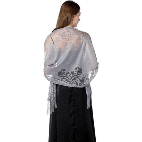 White Black Burgundy Shrugs For Women Party Evening Dress Lace Shawls Bolero Wedding Cape Wraps With Tassel For Bridal Scarf