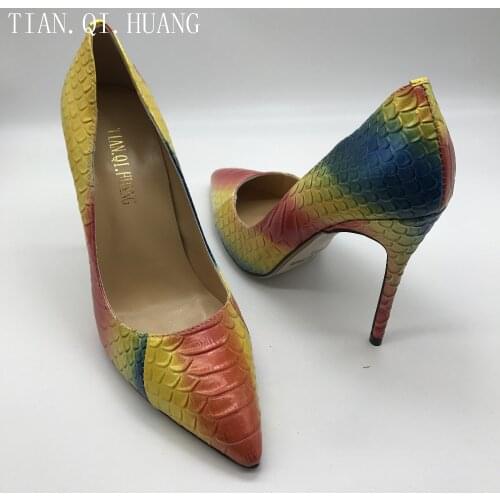 New style high quality women Genuine Leather high heels party fashion girls sexy shoes TIAN.QI.HUANG Brand