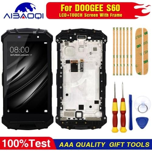 Touch Screen LCD Screen LCD Display For Doogee S60 S60 Lite Digitizer Assembly With Frame Replacement Parts+Repair Tool