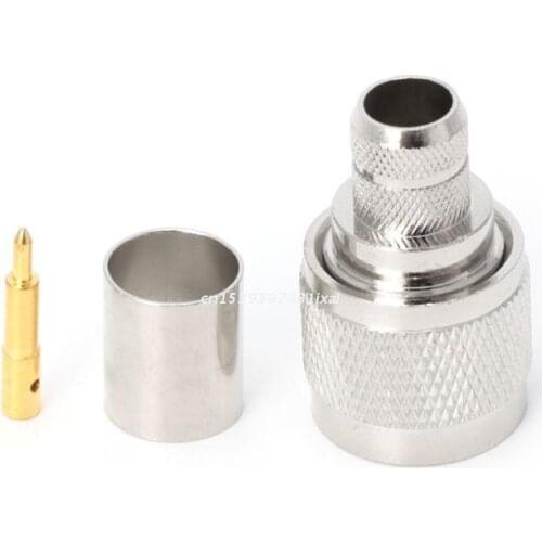 1 Set N Type Crimp Plug RF Connector Coaxial Converter Adapter For LMR400 RG8 Cable Dropship