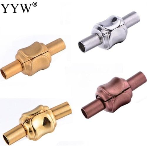 10pcs Stainless Steel Clasps European Clips With End Caps Stopper Hole 2mm 3mm 4mm 5mm Fit Diy Bracelet Necklace Jewelry Making