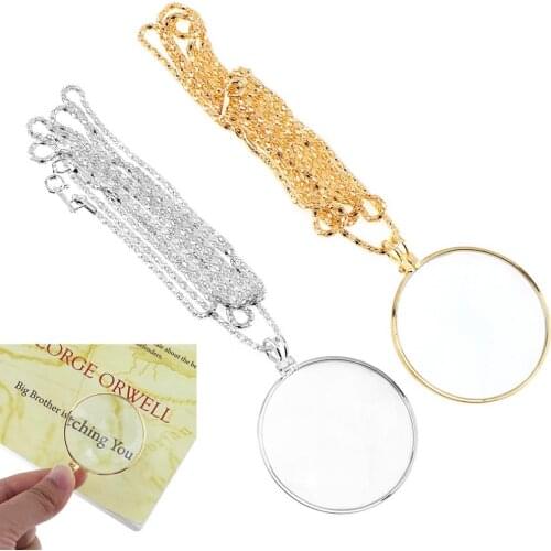 2 Colours Handheld 5X Zinc Alloy Portable Necklace Magnifier for Jewelry / Diamond
