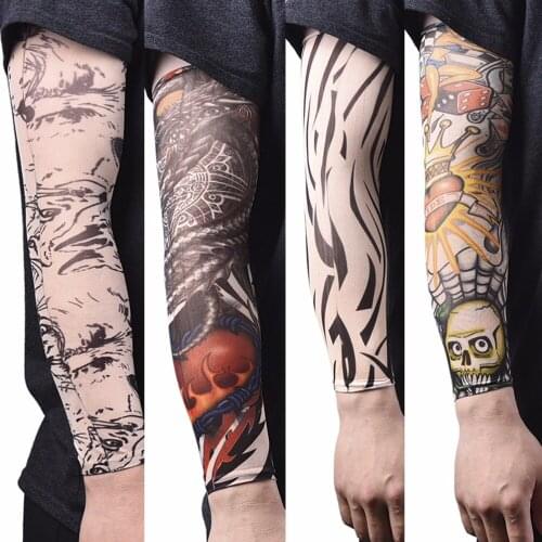2pc Fashion Temporary Fake Tattoo Sleeve Arm Art Design Kit Nylon Party Arm Stocking Temporary Tattoos cheap Unisex Gift
