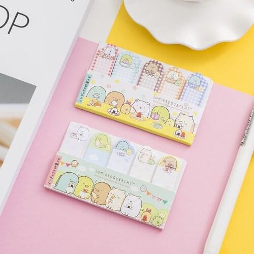 2 Pcs Cartoon Corner Creatures N Times Posted Creative Notes Kawaii Notes Sticky Office Supplies Flags for Children