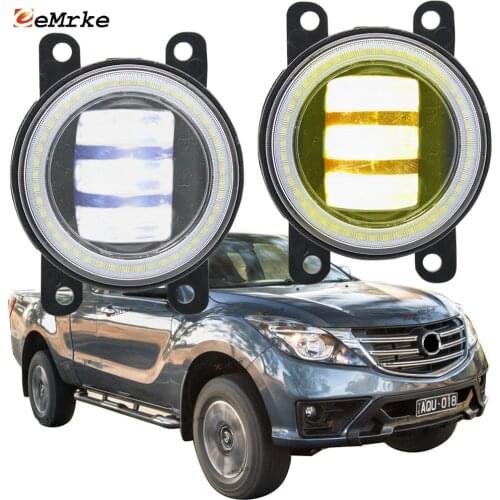 2x Led Angel Eye DRL for Mazda BT-50 Cab BT50 BT 50 2021 2020 2019 2018 LED Fog Lights Lamp Lens Daytime Running Light