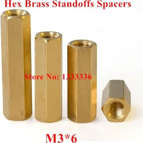 300pcs M3*6 Hexagonal Brass standoffs spacer Hex Long nut M3 Female Thread Spacing Screws PCB Board Pillar