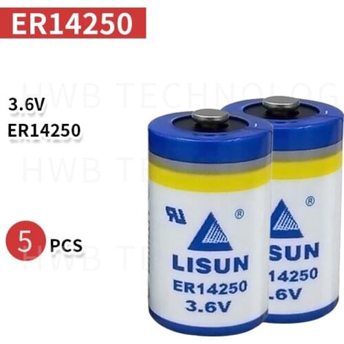 5Pcs/LOT LISUN ER14250 1/2AA 3.6V 1200mAh Lithium Battery Brand New Free shipping