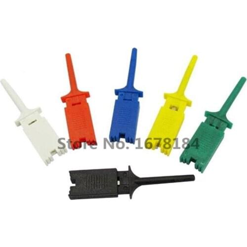 50pcs Test Hooks Clips for Logic Analyzers Logic Test Clip 5 Colors: Red Black Yellow Green Blue