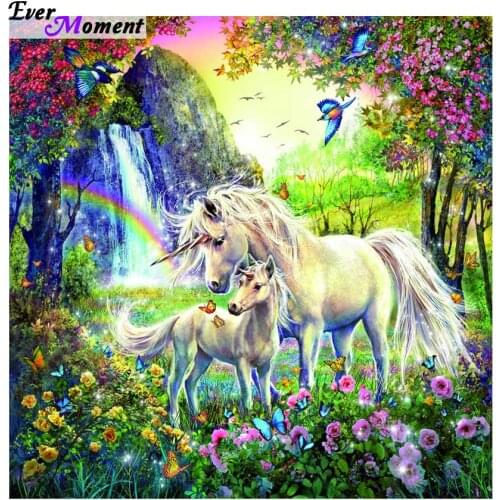 5D Diy Diamond Embroidery Diamond Mosaic Unicorn and Birds Diamond Painting Cross Stitch Wedding Decoration Wall Sticker ASF517