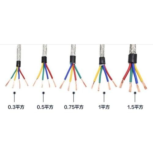 Free shipping 10M pure copper 0.3 0.5 0.75 1.5 2.5 square 3 core RVVP Shielded Cable for Audio, inverter and , signal wire