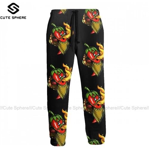 Pepper Sweatpants Fashion Cozy Joggers Male Biker Polyester Casual Pants