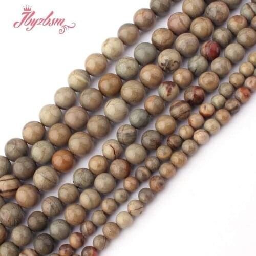 6,8,10mm Round Ball Silver Leaf Jaspers Astrophyllite Natural Stone Beads For Necklace Bracelet Jewelry Making Strand 15"