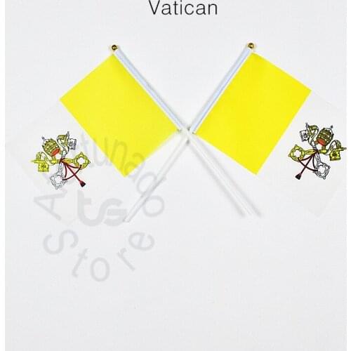 Vatican 14*21cm 10pieces flag Banner Hand waving Flag National Flag for meet,Parade,party.Hanging,decoration