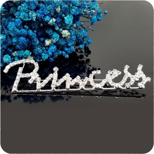 GRANDBLING New Arrival Shinning Crystal Fancy Design of "Princess" Words Brooch Pins Unique Handmade Jewelry Gift