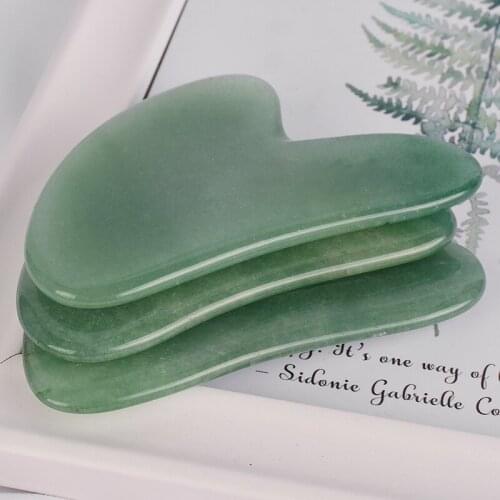 Gouache Face Body Scraper Green Adventurine Scraping Board Foot Guasha Scratch Massage for Relaxing Skin Crystal Stone Massager