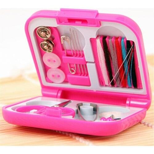 Sewing Box Needle Threads Box Set Storage Portable Travel Scissor Thimble Buttons Pins Home Tools Travel Sewing Kit