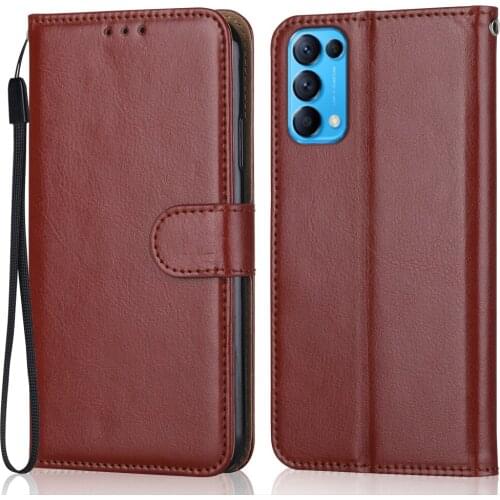 Folio Luxury Leather Case for On OPPO Find X3 Lite Wallet Stand Flip Case Phone Bag with Strap