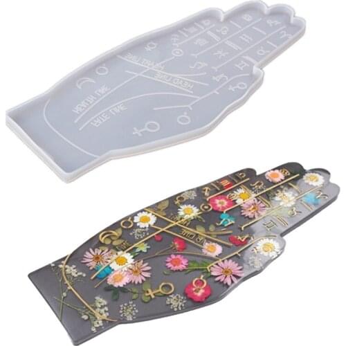 Palm Constellation Tray DIY Epoxy Resin Mold Palm Shaped Irregular Silicone Mould for DIY Insulation Coaster Agate Tray 67JB