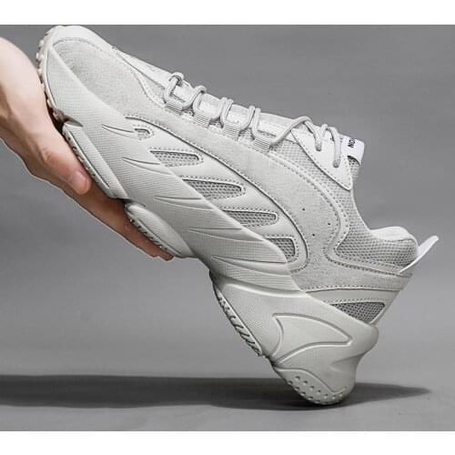 Summer High-soled Sport Shoes Men Running Shoes Man Sneakers Sports for Men Chunky Sneakers Male Gray Fitness Runners GMB-0436