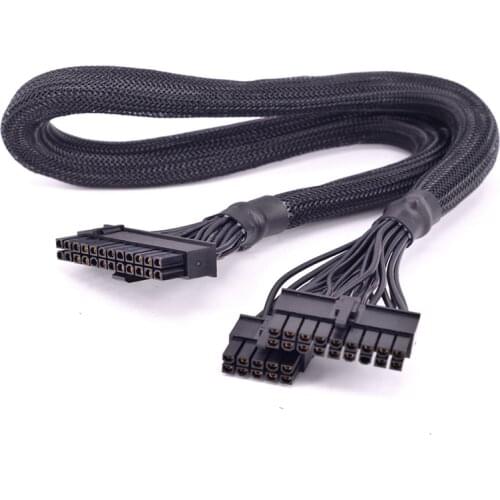 PSU Modular 18+10pin to 24Pin ATX Power Supply Cable 20+4 Pin with Sleeved for Seasonic X-series X-560 X-660 X-760