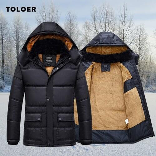 2020 New Mens Winter Jacket Warm Thicken Men Parka Coat Cotton-Padded Hooded Male Overcoat Winbreaker Detachable-Hat Outerwear