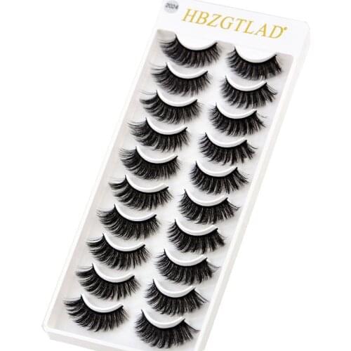 HBZGTLAD 10 pairs natural false eyelashes fake lashes long makeup 3d mink lashes eyelash extension mink eyelashes for beauty