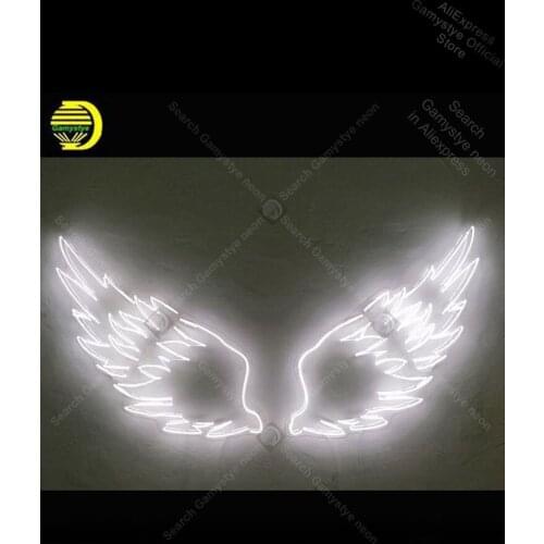 Neon Sign for Two wings Love Display angel Decoracion Express Beer Neon Light up white wall sign neon sign logo Tube Neon Shop