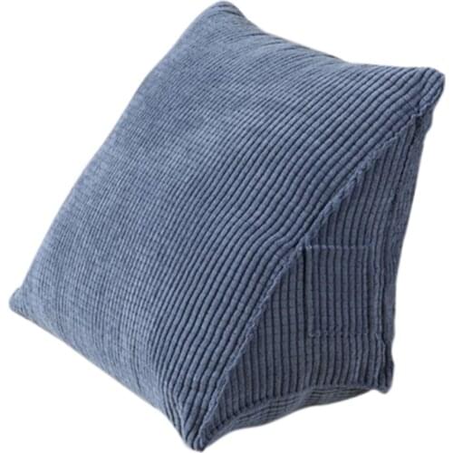 Reading Backrest Cushion Wedge Pillow Back Cushion Lumbar Pad Bed Office Chair Rest Pillow Back Support Pillow(Blue)