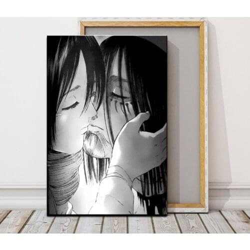 Nordic Canvas Poster HD Printed Painting Home Decor Anime Attack On Titan Eren Mikasa Pictures Wall Art Modern Living Room Frame