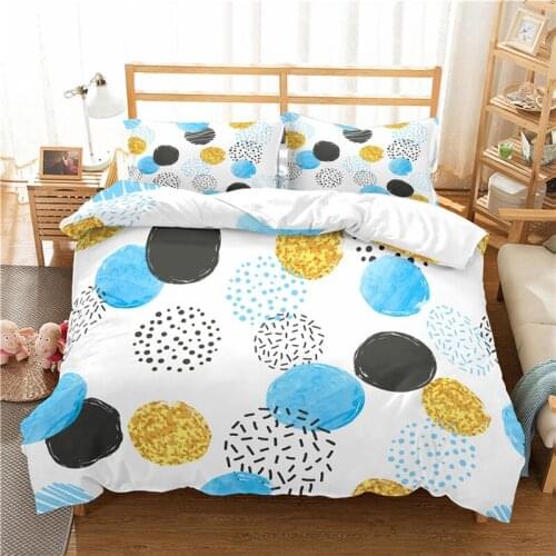 Luxury 3D Geometry Dots Print Home Living Comfortable Duvet Cover Set Pillowcase Bedding Set Queen and King EU/US/AU/UK Size