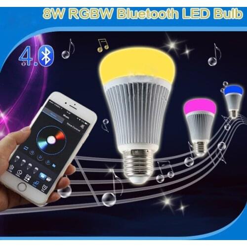 [Seven neon]AC85-265V E27/E26 8W Colorful Bluetooth 4.0 Smart Dimmable RGBW LED Light Bulb spotlight for Wifi IOS Android App