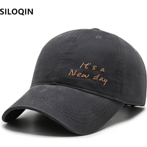 SILOQIN unisex embroidery fashion sports cap washable cotton baseball caps for men women adjustable couple hats snapback hat