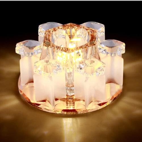 Modern Crystal 5W LED Ceiling Light Fixture 85-265V Flush Mount Aisle/Corridor/Porch Lamp Lighting