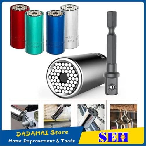 Universal Sleeve Torque Wrench Head Set Socket Power Drill Adapter Ratchet Bushing Key Grip