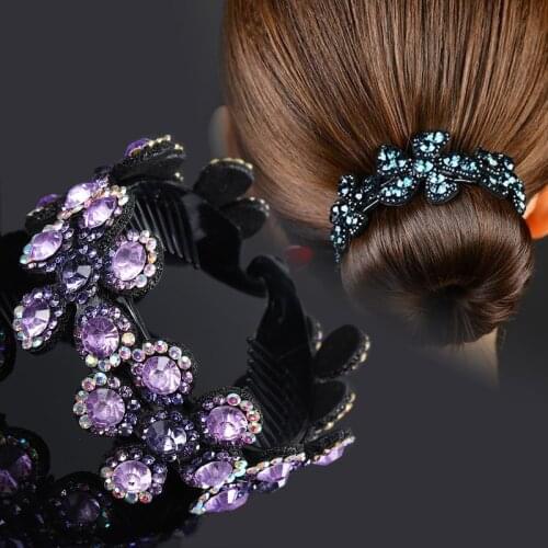 Haimeikang Ponytail Buckle Hair Claws Clip For Women Korean Rhinestone Hair Clip Girls Vintage Elegant Hairpins Hair Accessories