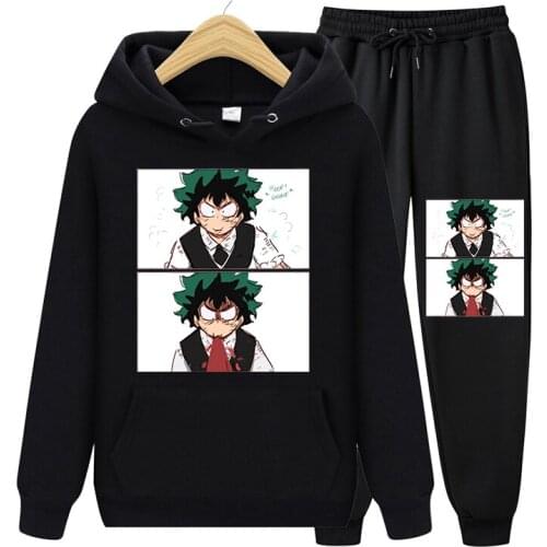 My Hero Academia Japan Anime Printed Hoodies For Womens Pullover Harajuku Long Sleeve Top 2021 Autumn Black Casual Sweatshirts