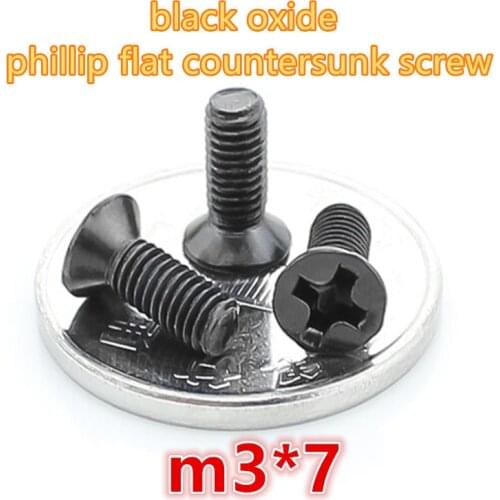 1000pcs m3*7 carbon steel with black zinc oxide phillip cross recessed head mini micro electronic screw machine screw