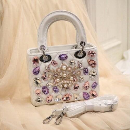 2020 Brand Women Handbag Luxury Bag Design Diamonds Pearls Tote Ladies Single Crossbody Bags Fashion Small Flap Messenger Bag